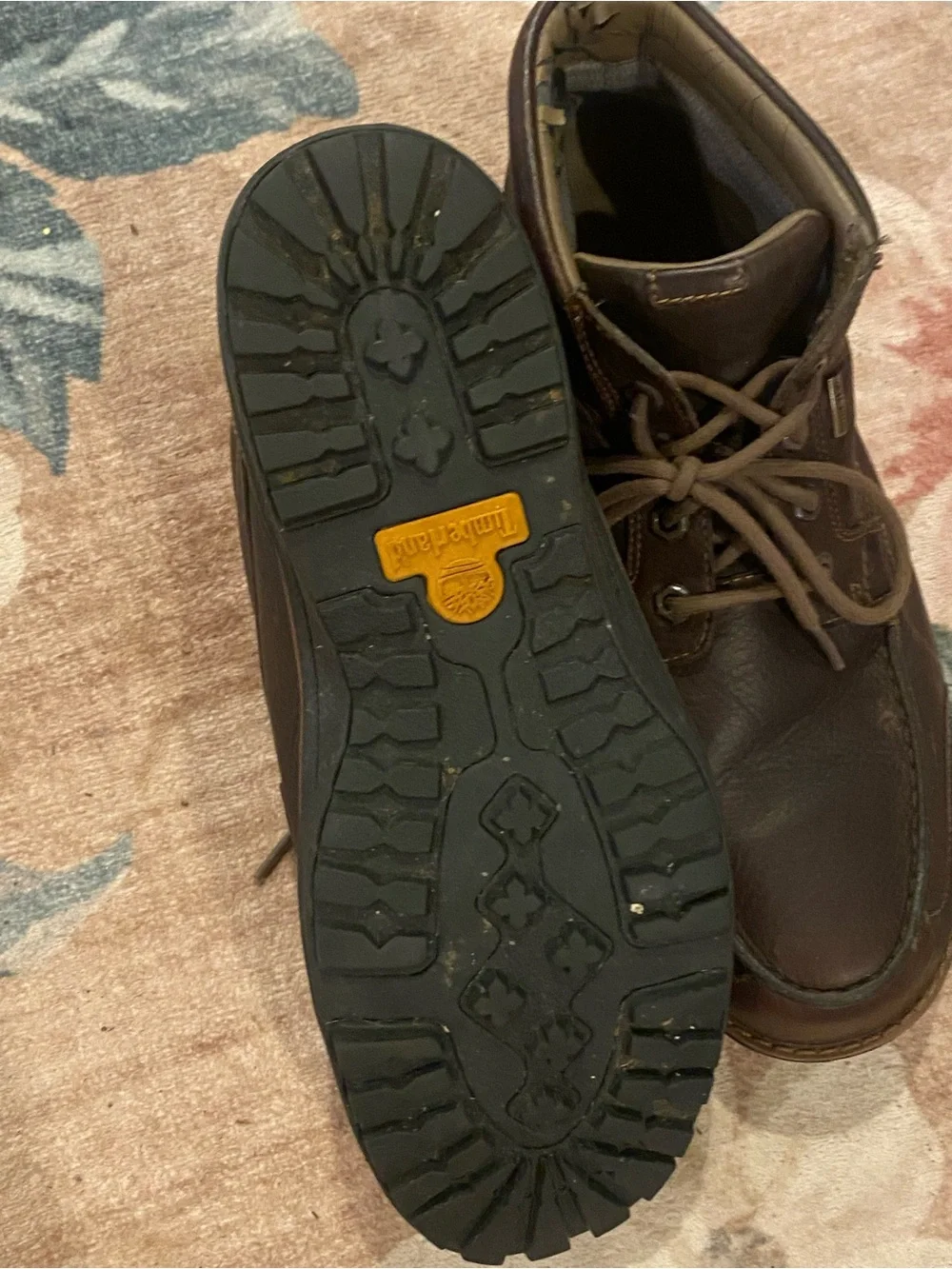 Timberland Brown Leather Moc Toe Lace-Up Boots
